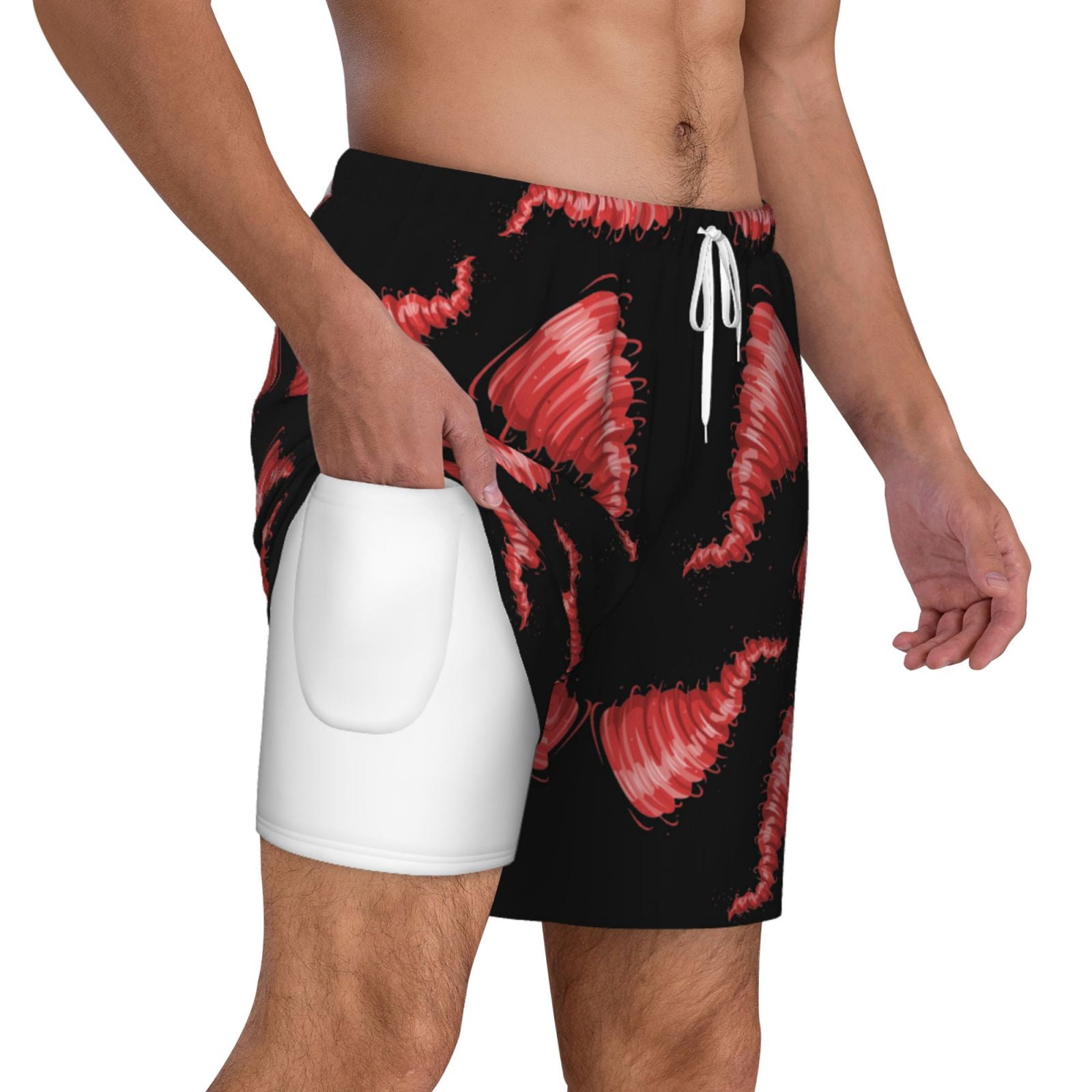 Men's Tornado Swim Trunks with Compression Liner Bathing Suit Swimwear