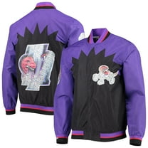 Men's Toronto Raptors Black Mitchell & Ness Hardwood Classics 75th Anniversary Authentic Warmup Full-Snap Jacket