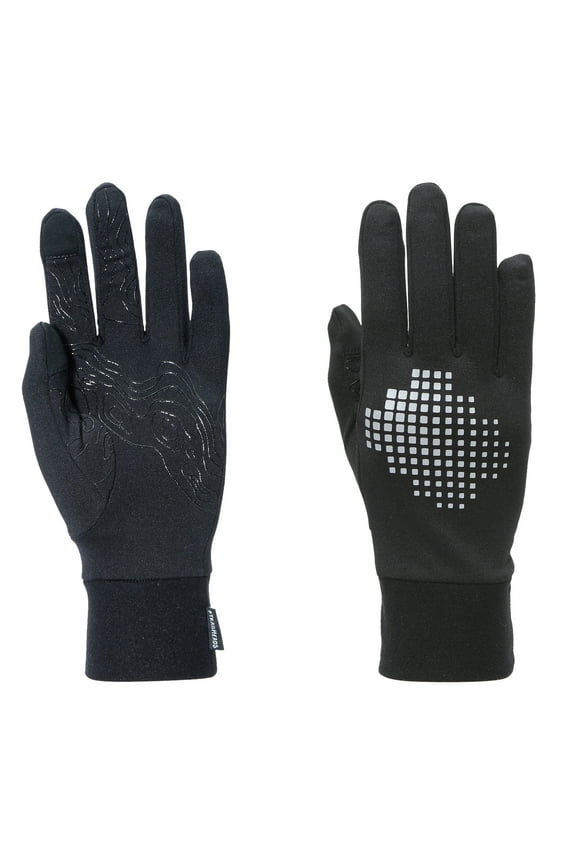 Men’s Touchscreen Running Gloves - black - silver reflective (large)