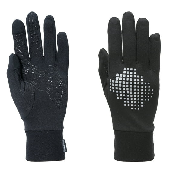 Men’s Touchscreen Running Gloves - black - silver reflective (small)