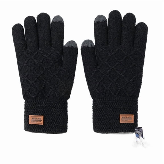 Men's Touchscreen Winter Gloves, Thermal Fleece Lined Cold Weather Gloves for Driving & Outdoor,one size fits all,black