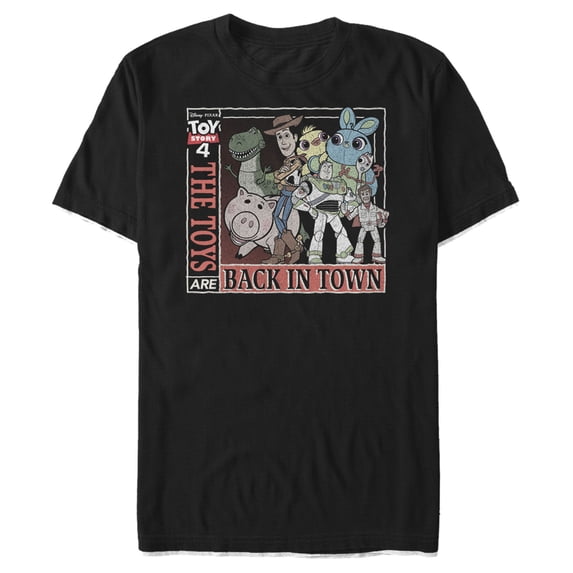 Men's Toy Story 4 Toys Are Back In Town Graphic Tee Black Medium