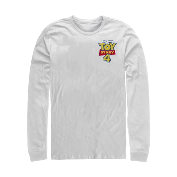 Men's Toy Story Bold Logo Badge  Long Sleeve Shirt White Large