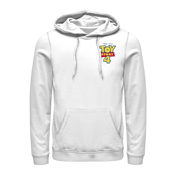 Men's Toy Story Bold Logo Badge  Pull Over Hoodie White 3X Large