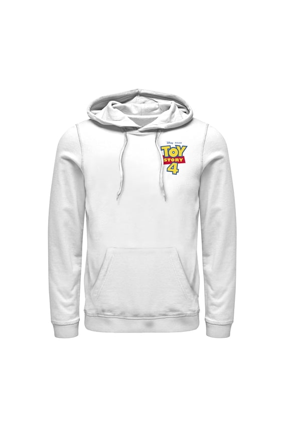 Men's Toy Story Bold Logo Badge  Pull Over Hoodie White Small