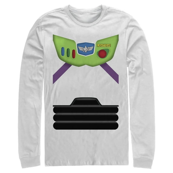 Men's Toy Story Buzz Lightyear Costume Tee Long Sleeve Shirt White 2X Large