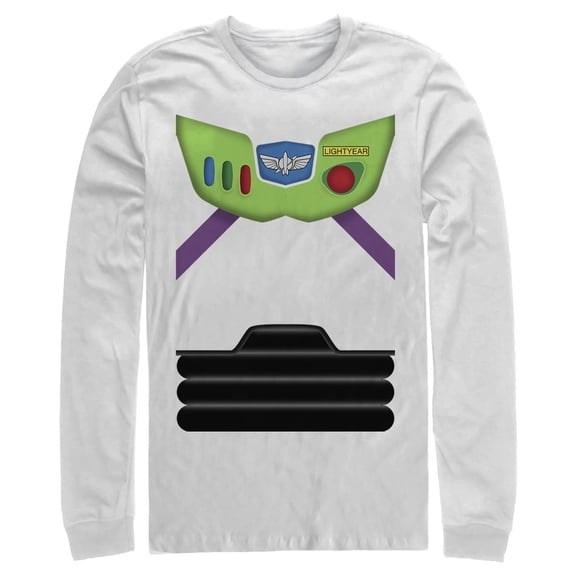 Men's Toy Story Buzz Lightyear Costume Tee Long Sleeve Shirt White X Large
