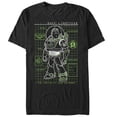 thumbnail image 1 of Men's Toy Story Buzz Lightyear Diagram Graphic Tee Black Small, 1 of 4