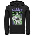 thumbnail image 1 of Men's Toy Story Buzz Lightyear Made in 90s  Pull Over Hoodie Black X Large, 1 of 3