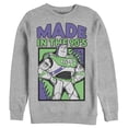 thumbnail image 1 of Men's Toy Story Buzz Lightyear Made in 90s  Sweatshirt Athletic Heather 2X Large, 1 of 3