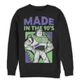 thumbnail image 1 of Men's Toy Story Buzz Lightyear Made in 90s Sweatshirt Black 3X Large, 1 of 3