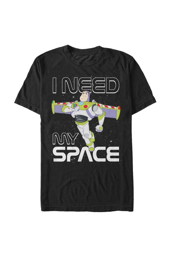 Men's Toy Story Buzz Lightyear Need Space  Graphic Tee Black Large