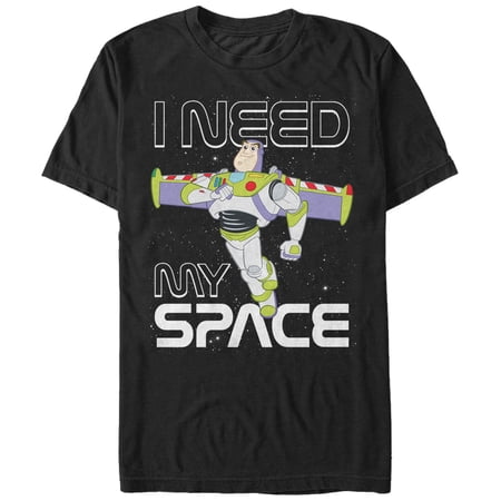Men's Toy Story Buzz Lightyear Need Space Graphic Tee Black Medium