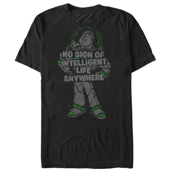Men's Toy Story Buzz Lightyear No Sign of Intelligent Life Graphic Tee Black 2X Large