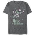thumbnail image 1 of Men's Toy Story Buzz Lightyear Retro Star  Graphic Tee Charcoal Heather Small, 1 of 4