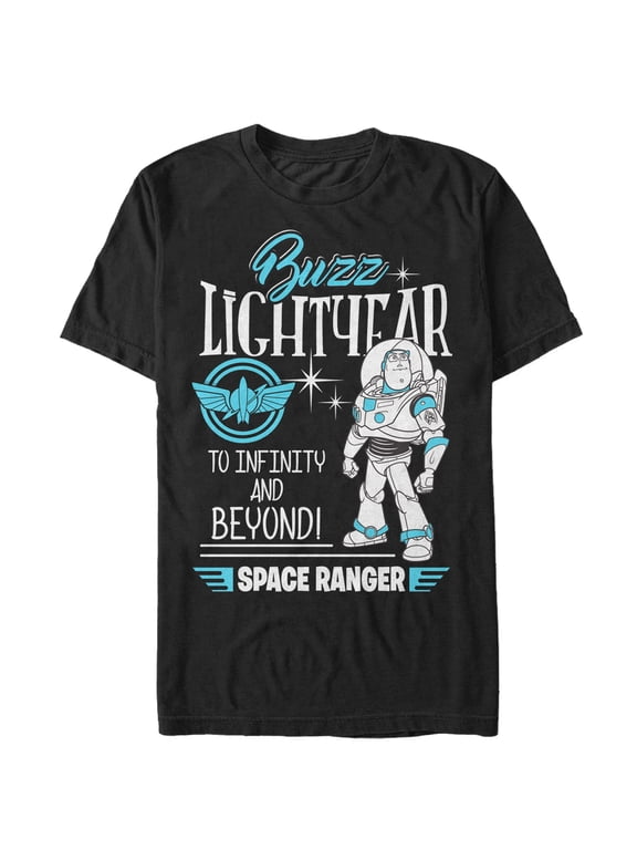 Men's Toy Story Buzz Lightyear Space Ranger Badge Graphic Tee Black Large