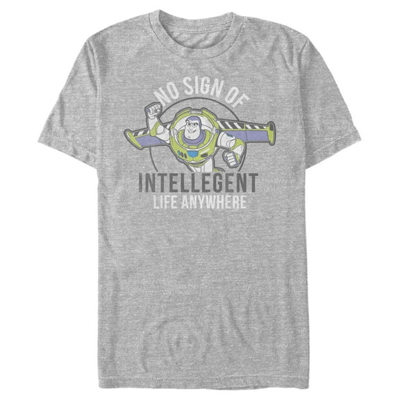Men's Toy Story Buzz No Sign Of Intelligent Life  Graphic Tee Athletic Heather 2X Large