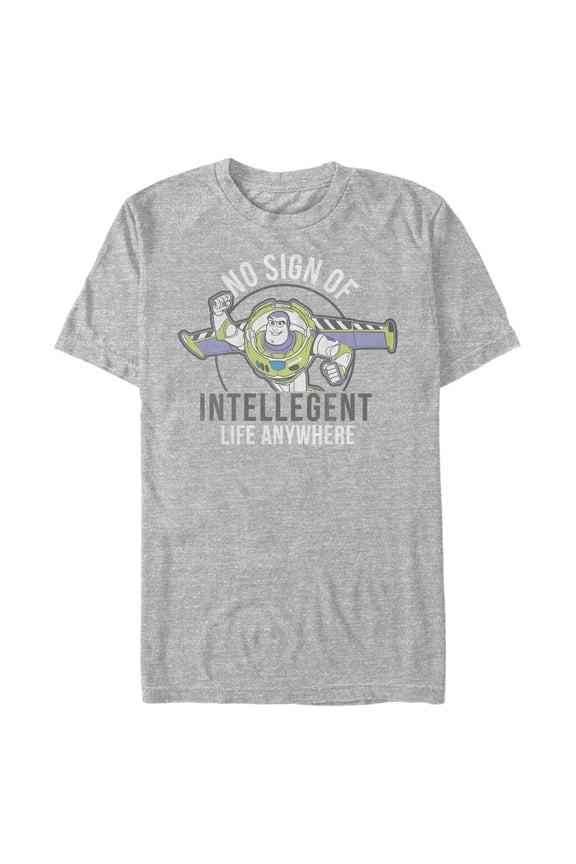 Men's Toy Story Buzz No Sign Of Intelligent Life Graphic Tee Athletic Heather 2X Large