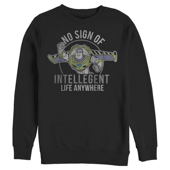 Men's Toy Story Buzz No Sign Of Intelligent Life Sweatshirt Black Large