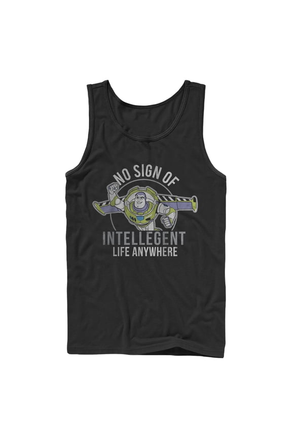 Men's Toy Story Buzz No Sign Of Intelligent Life Tank Top Black Large