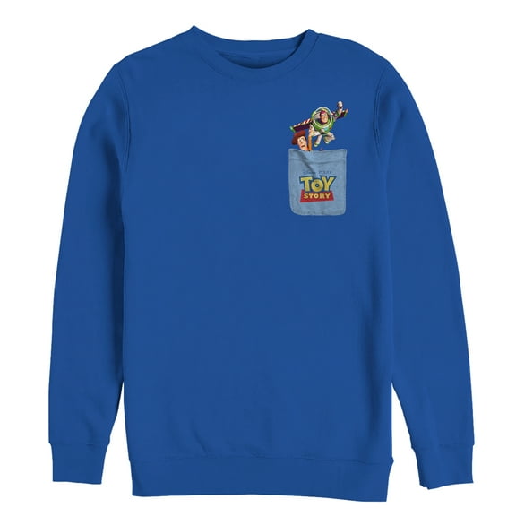 Men's Toy Story Buzz & Woody Pocket Print Sweatshirt Royal Blue Small