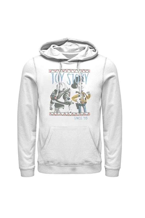 Men's Toy Story Cartoon Border Friends Pull Over Hoodie White Large