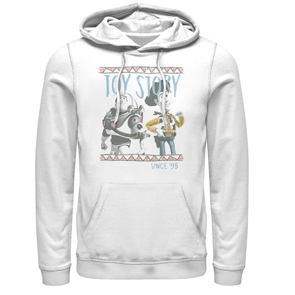 Men's Toy Story Cartoon Border Friends Pull Over Hoodie White Large