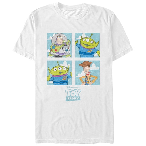 Men's Toy Story Character Box Graphic Tee White Large