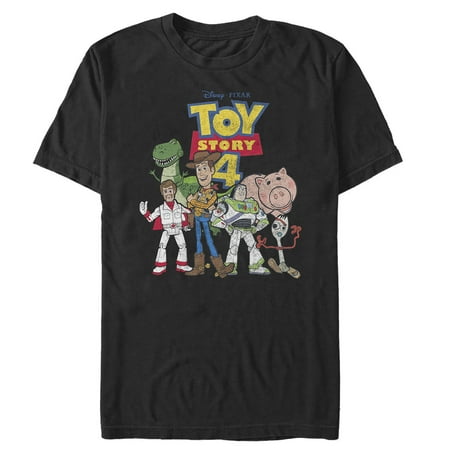 Men's Toy Story Character Logo Party Graphic Tee Black Large