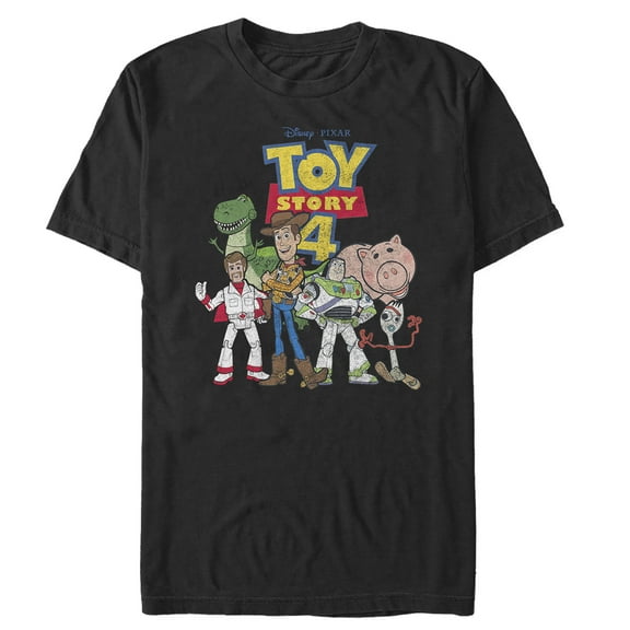 Men's Toy Story Character Logo Party  Graphic Tee Black Large
