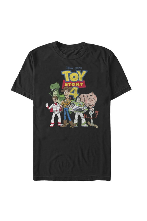 Men's Toy Story Character Logo Party Graphic Tee Black Large
