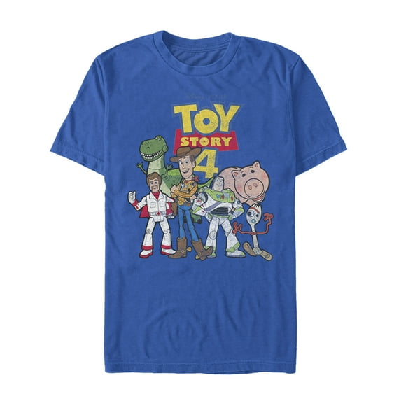 Men's Toy Story Character Logo Party Graphic Tee Royal Blue 2X Large