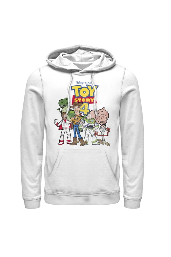 Men's Toy Story Character Logo Party Pull Over Hoodie White Large