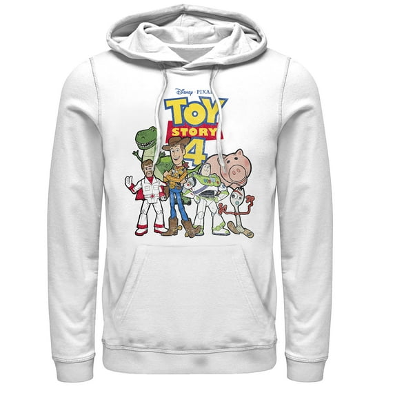 Men's Toy Story Character Logo Party Pull Over Hoodie White Medium