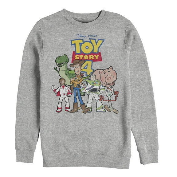Men's Toy Story Character Logo Party Sweatshirt Athletic Heather 2X Large