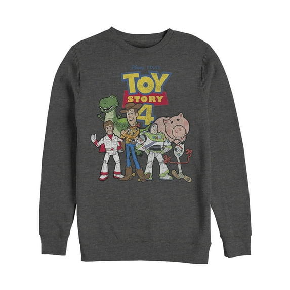 Men's Toy Story Character Logo Party Sweatshirt Charcoal Heather 2X Large