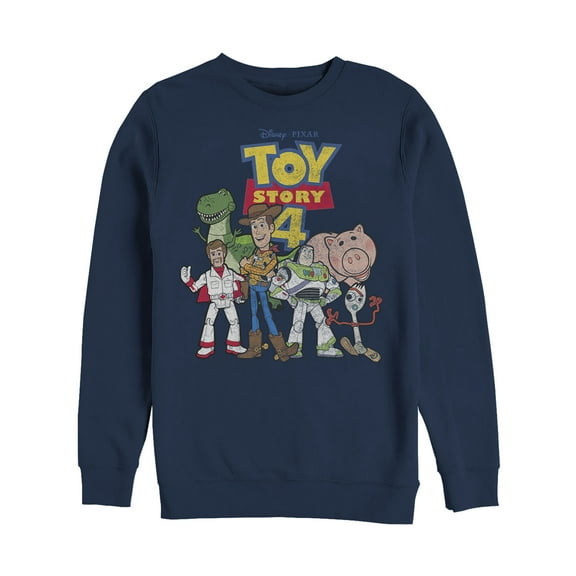 Men's Toy Story Character Logo Party Sweatshirt Navy Blue 2X Large