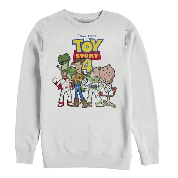 Men's Toy Story Character Logo Party  Sweatshirt White Medium