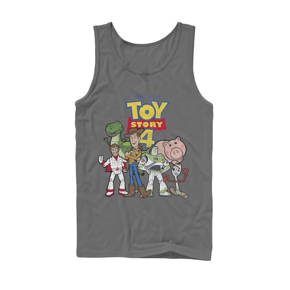 Men's Toy Story Character Logo Party Tank Top Charcoal Medium