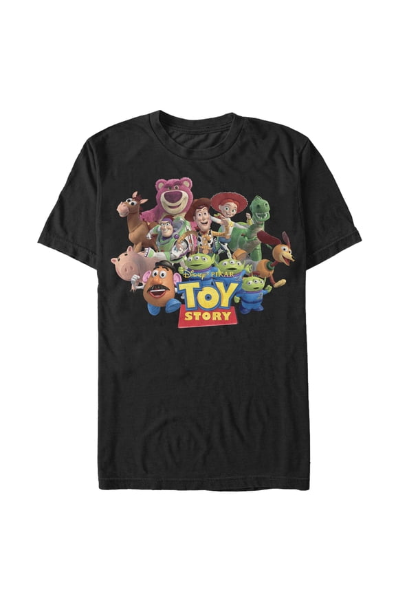 Men's Toy Story Character Logo Scene Graphic T-Shirt - Classic Fit, Comfortable Cotton,