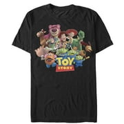 DISNEY PIXAR TOY STORY Men's Toy Story Character Logo Scene Graphic Tee Black Medium