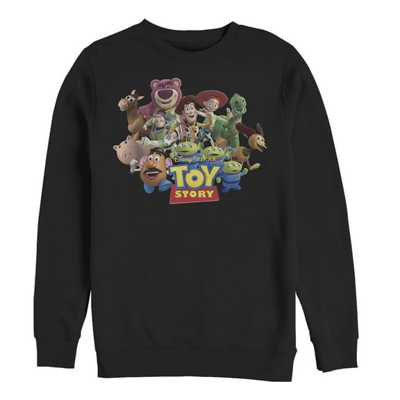 Men's Toy Story Character Logo Scene Sweatshirt Black Small