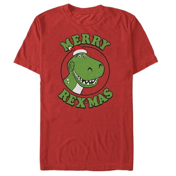 Men's Toy Story Christmas Santa Rex  Graphic Tee Red 3X Large