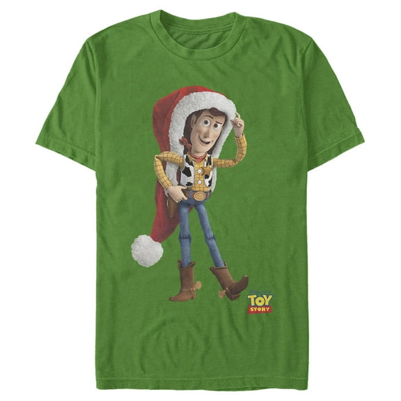 Men's Toy Story Christmas Woody Santa Claus  Graphic Tee Kelly Green Small