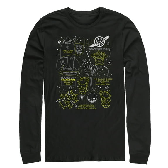 Men's Toy Story Claw is Our Master Long Sleeve Shirt Black Large