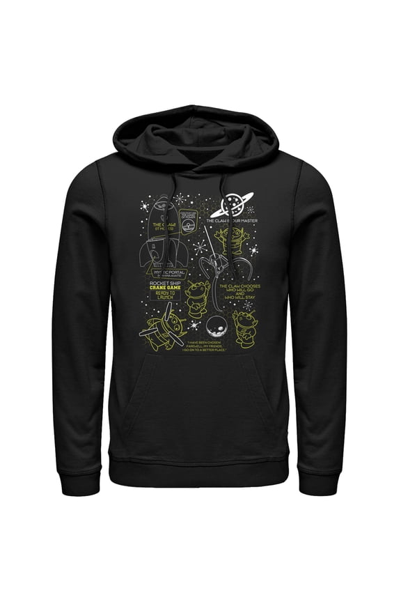 Men's Toy Story Claw is Our Master Pull Over Hoodie Black Medium