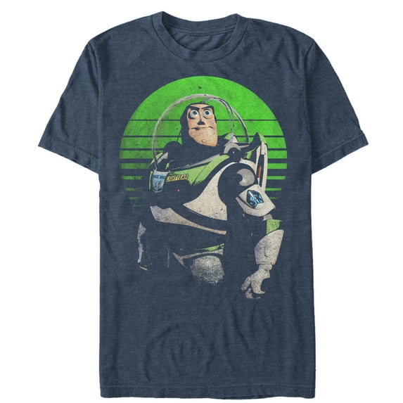 Men's Toy Story Distressed Buzz Lightyear Pose Graphic Tee Navy Blue Heather Small