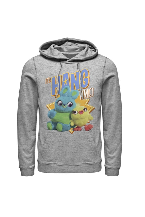 Men's Toy Story Ducky & Bunny Hang Time Pull Over Hoodie Athletic Heather Medium