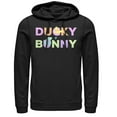thumbnail image 1 of Men's Toy Story Ducky & Bunny Rainbow Text  Pull Over Hoodie Black Medium, 1 of 3