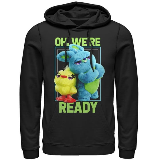 Men's Toy Story Ducky & Bunny Ready Pose Pull Over Hoodie Black 3X Large